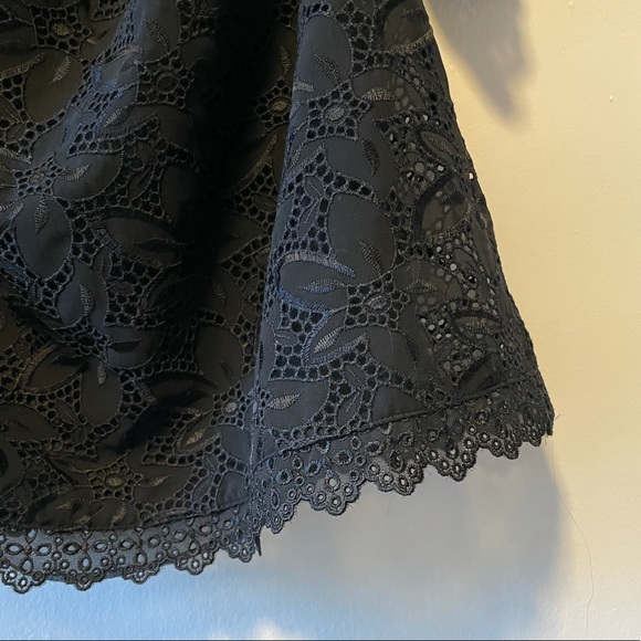 Karen Miller Black Off-Shoulder Crochet Top, Sz 2 - Picture 2 of 6